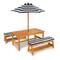 KidKraft Navy & White Stripes Outdoor Table & Bench Set with Cushions & Umbrella